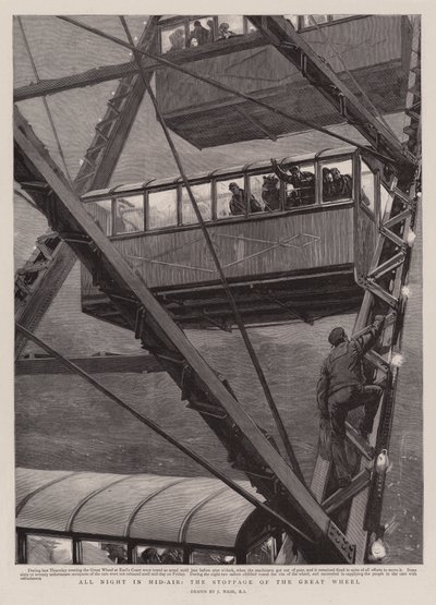 All Night in Mid-Air, the Stoppage of the Great Wheel by Joseph Nash